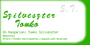 szilveszter tomko business card